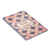 Zeemeermin schubt roze perzik paarse notitieboek (Rechterzijde)