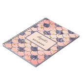 Zeemeermin schubt roze perzik paarse notitieboek (Linkerzijde)