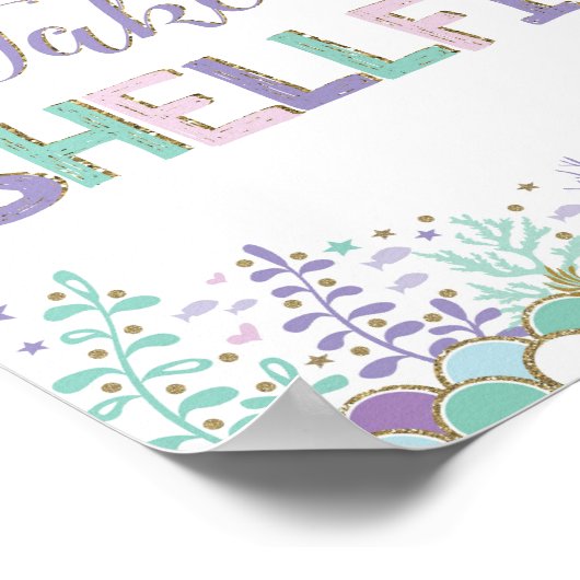 Zeemeermin Selfie Bord Onder Zee Foto Booth Prop Poster (Hoek)