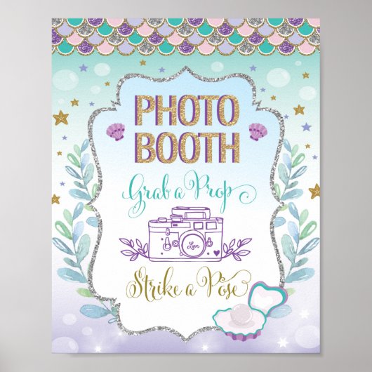 Zeemeermin Selfie Station Fotohokje Prop Decoratie (Voorkant)