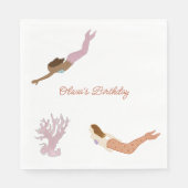 Zeemeermin servetten voor kinderen verjaardag (Voorkant)