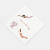 Zeemeermin servetten voor kinderen verjaardag (Hoek)