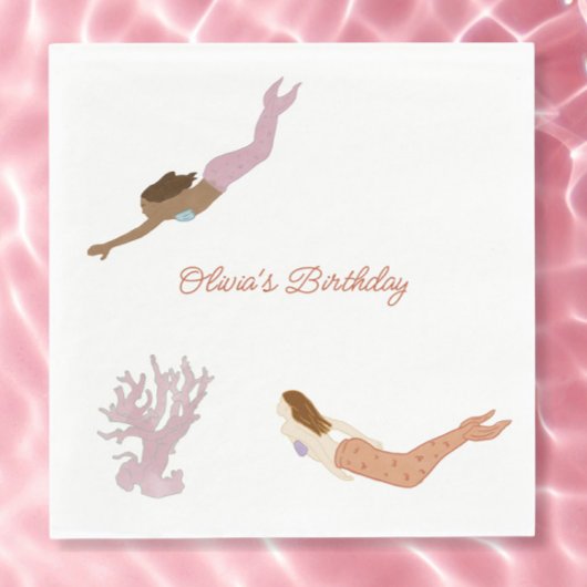 Zeemeermin servetten voor kinderen verjaardag