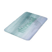 Zeemeermin Silhouet Aqua Blue Ocean Custom Badmat (Gekanteld)