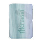 Zeemeermin Silhouet Aqua Blue Ocean Custom Badmat (Voorkant Verticaal)