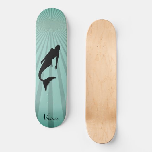 Zeemeermin Silhouet Sun Ray Skateboard (Voorkant)