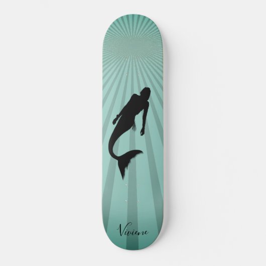 Zeemeermin Silhouet Sun Ray Skateboard (Voorkant)