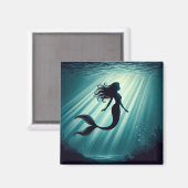 zeemeermin-silhouetmagneet magneet (Voorkant / Achterkant)