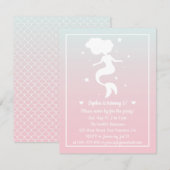 Zeemeermin Silhouette Meisjes Ombre Verjaardagsfee Kaart (Voorkant / Achterkant)