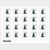 Zeemeermin silhouette mode stijlvol silhouet ronde sticker (Vel)