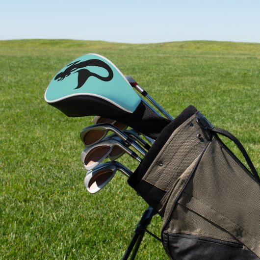 Zeemeermin silhouette op zeeschepen golfheadcover (Insitu)