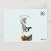 Zeemeermin Skelet Onder Het Zee Halloween Briefkaa Briefkaart (Achterkant)