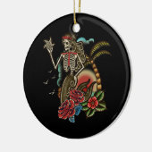 Zeemeermin Skelet Traditional Tattoo Old School Ha Keramisch Ornament (Links)