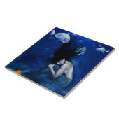 Zeemeermin Slaapend aan de onderkant van de oceaan Tegeltje (Zijkant)