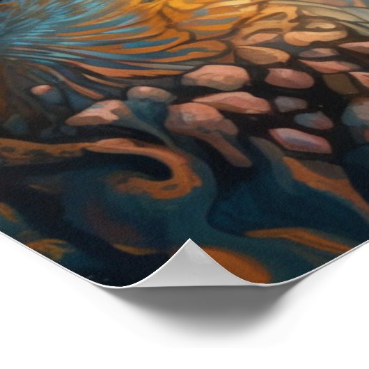 Zeemeermin slaapt in rif poster (Hoek)