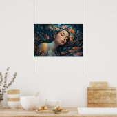 Zeemeermin slaapt in rif poster (Keuken)