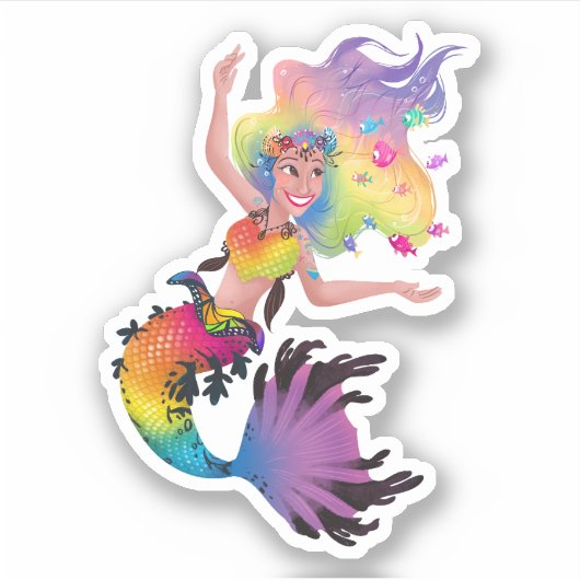 Zeemeermin Sparkles Sticker (Voorkant)