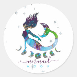 Zeemeermin spirituele dierenriem ronde sticker