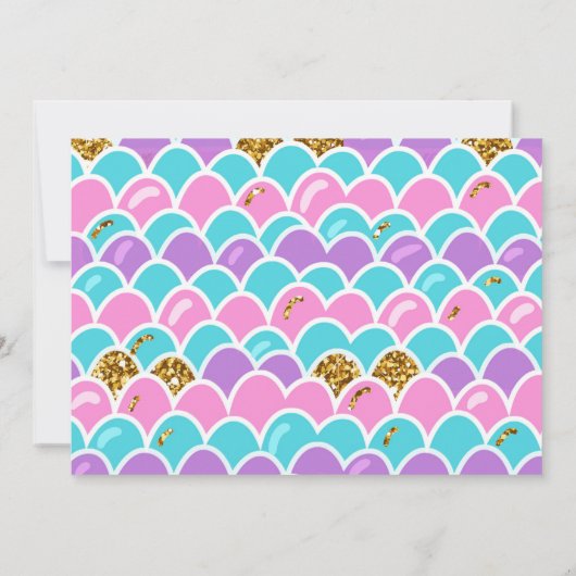 Zeemeermin Splish Splash Birthday Bash Meisje Goud Kaart (Achterkant)