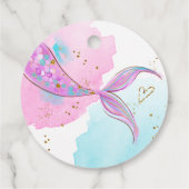 Zeemeermin Splish Zwembad Party Meisje Verjaardag Bedankjes Labels (Achterkant)