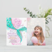 Zeemeermin Splish Zwembad Party Meisje Verjaardag Kaart (Staand voorkant)