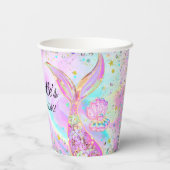 Zeemeermin Splish Zwembad Party Meisje Verjaardag Papieren Bekers (Achterkant)