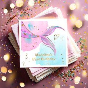 Zeemeermin Splish Zwembad Party Meisje Verjaardag Servet