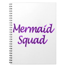 Zeemeermin squad in paarse tekst notitieboek