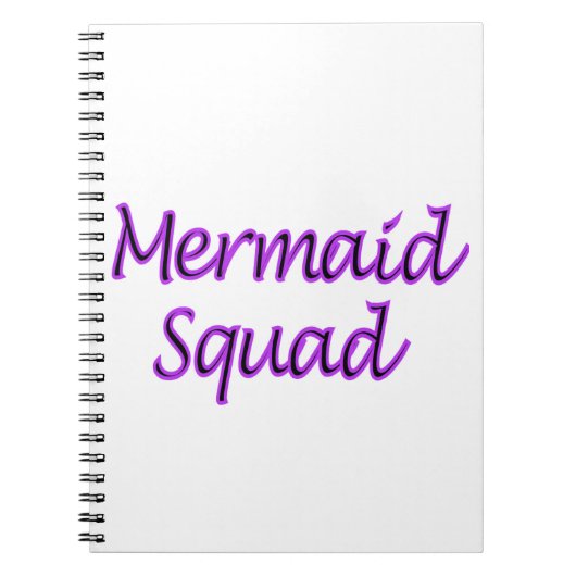 Zeemeermin squad in paarse tekst notitieboek (Voorkant)