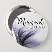 Zeemeermin Squad | Lavendel Paarse Chique Bachelor Ronde Button 4,0 Cm (Voorkant /achterkant)
