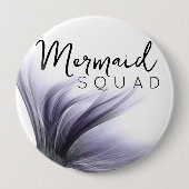 Zeemeermin Squad | Lavendel Paarse Chique Bachelor Ronde Button 4,0 Cm (Voorkant)