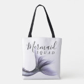 Zeemeermin Squad | Lavendel Paarse Chique Bachelor Tote Bag (Achterkant)