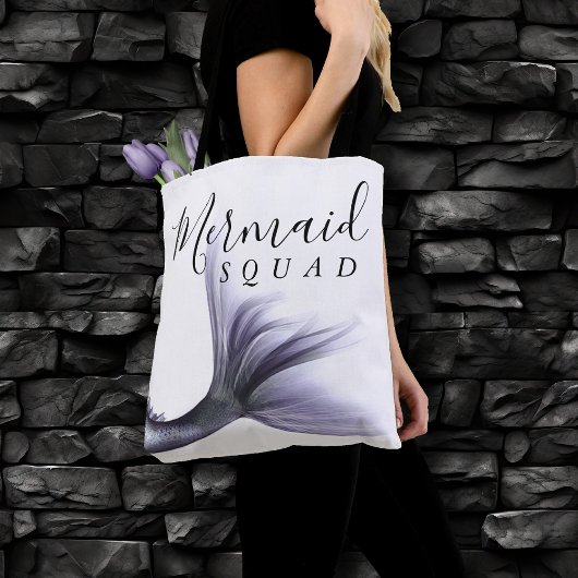 Zeemeermin Squad | Lavendel Paarse Chique Bachelor Tote Bag
