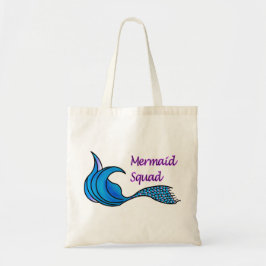 Zeemeermin Squad met blauwe staart Tote Bag