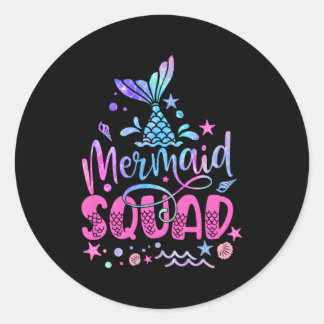 Zeemeermin Squad van de familie Zeemeermin Staart Ronde Sticker