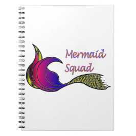 Zeemeermin squadron in levendige kleuren notitieboek