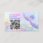 Zeemeermin staart chunky pastel glitter visitekaartje (Achterkant)