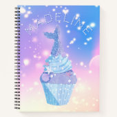 Zeemeermin staart cupcake pastel roze blauw gepers notitieboek (Voorkant)