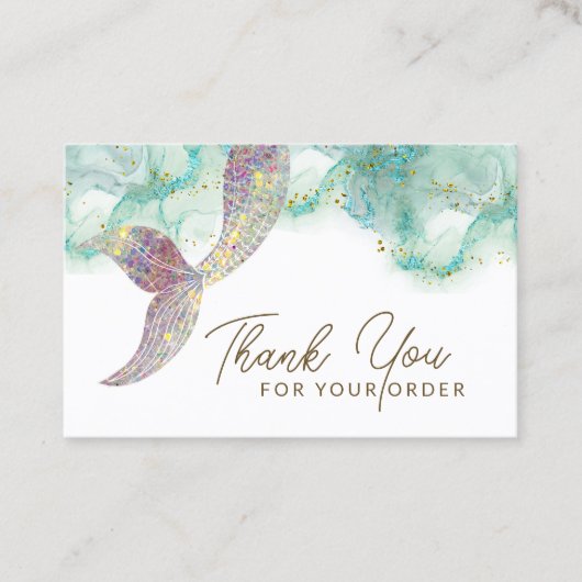 Zeemeermin staart Dank u kaart Visitekaartje (Voorkant)