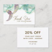 Zeemeermin staart Dank u kaart Visitekaartje (Voorkant / Achterkant)