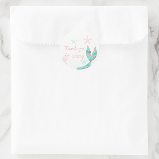 Zeemeermin staart Dank u Stickers (Tas)