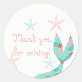 Zeemeermin staart Dank u Stickers (Voorkant)