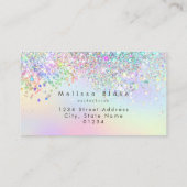 Zeemeermin staart faux pastel glitter visitekaartje (Achterkant)