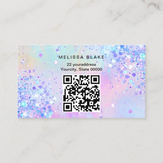 zeemeermin staart gesimuleerde chunky glitter visitekaartje (Achterkant)