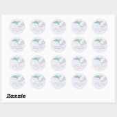 Zeemeermin Staart Glitter Paarse Blauw Adreslabel Ronde Sticker (Vel)