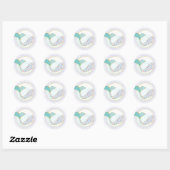 Zeemeermin staart glitter Paarse blauwe envelop af Ronde Sticker (Vel)