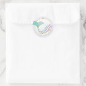 Zeemeermin staart glitter Paarse blauwe envelop af Ronde Sticker (Tas)