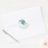 Zeemeermin staart glitters - onder het Zee quincea Ronde Sticker (Envelop)