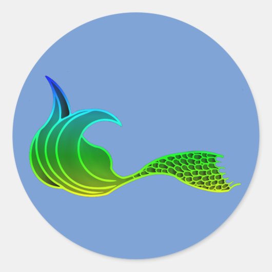 Zeemeermin staart in tinten groene stickers (Voorkant)