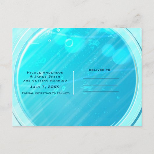 Zeemeermin Staart Magie Onder het Zee Save the Dat Aankondigingskaart (Achterkant)